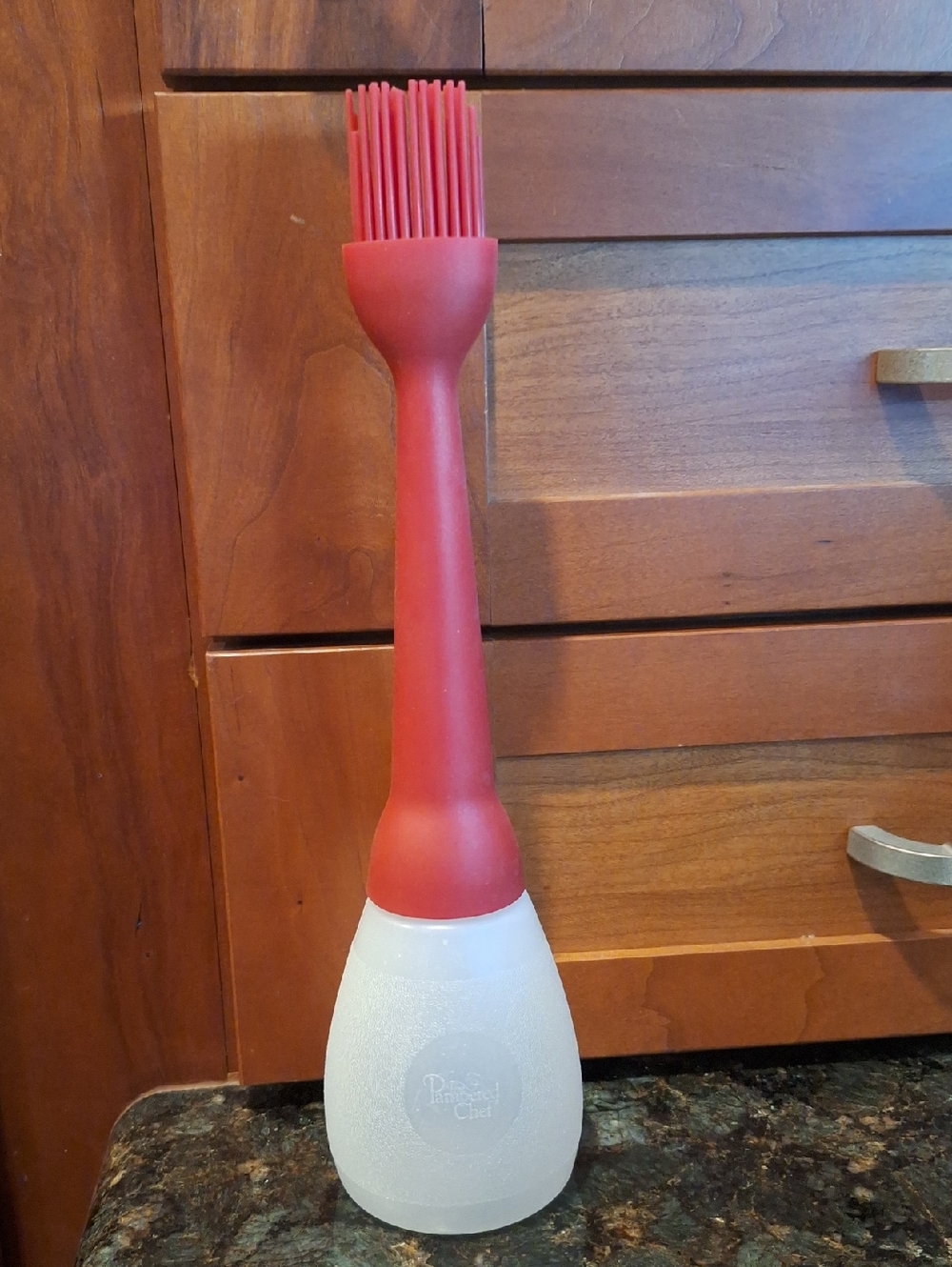 Pampered Chef Red Silicone Basting Brush with Built-In Dispenser